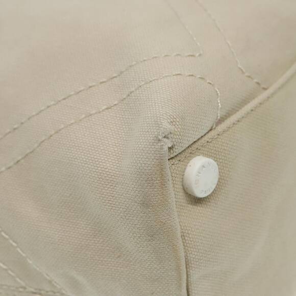 CHANEL Coco Mark Tote Bag Canvas Beige Silver CC - Picture 15 of 16